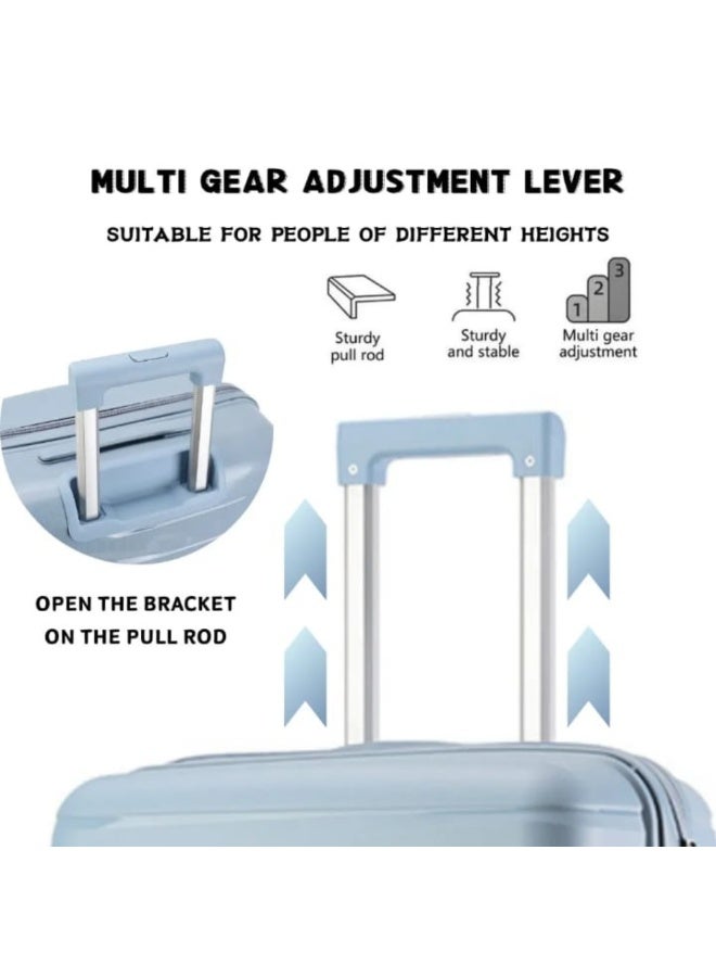 بوجاجو طقم حقائب سفر من البولي بروبيلين مكون من 3 قطع، مقاسات 28/24/20 بوصة، حقائب ترولي صلبة غير قابلة للكسر وخفيفة الوزن، مزودة بعجلات دوارة 360 درجة، وقفل TSA، وسحاب مزدوج مضاد للسرقة، ومقبض من الألومنيوم - حقائب سفر - Image 5